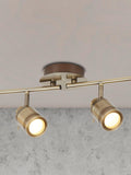 Searchlight Brass Titan 4-light bar spotlight with frosted glass shades (British brand)