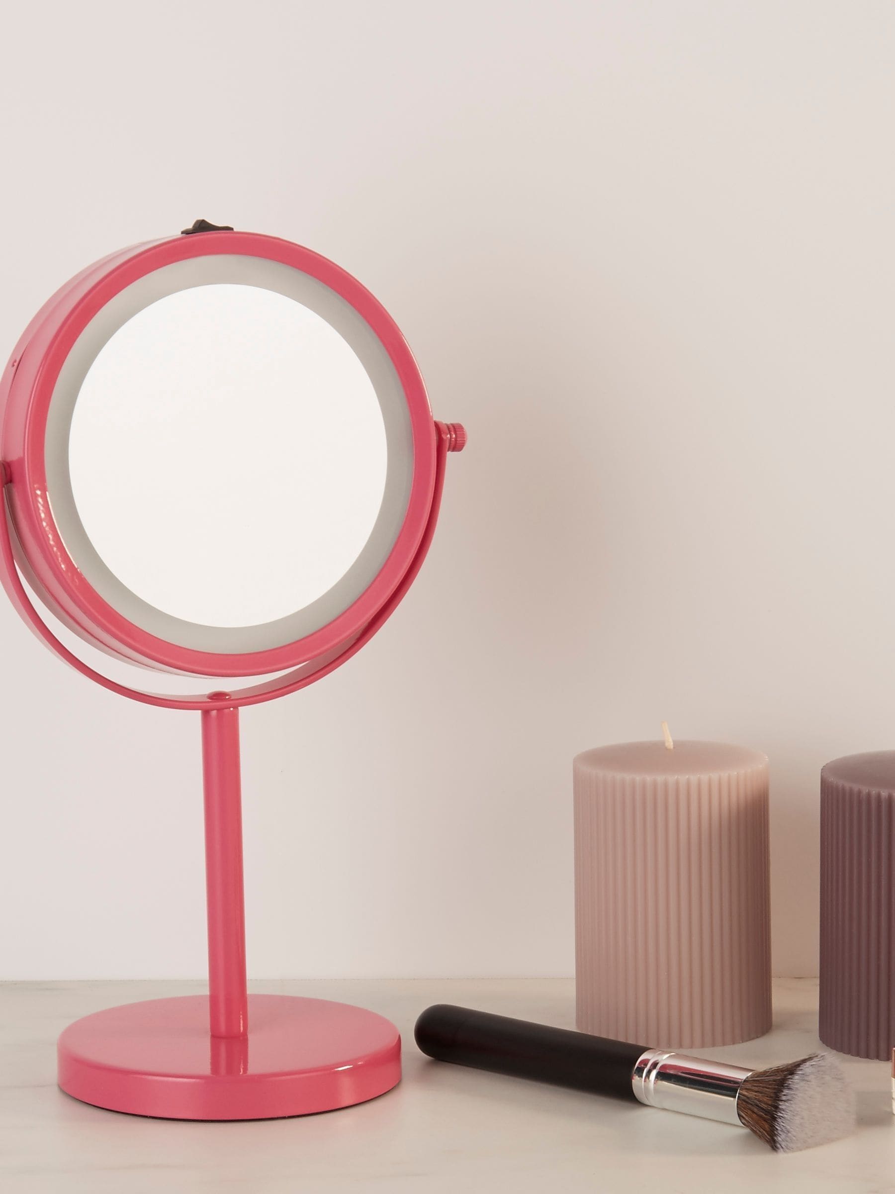 Searchlight Pink Margot illuminated makeup mirror (British brand)