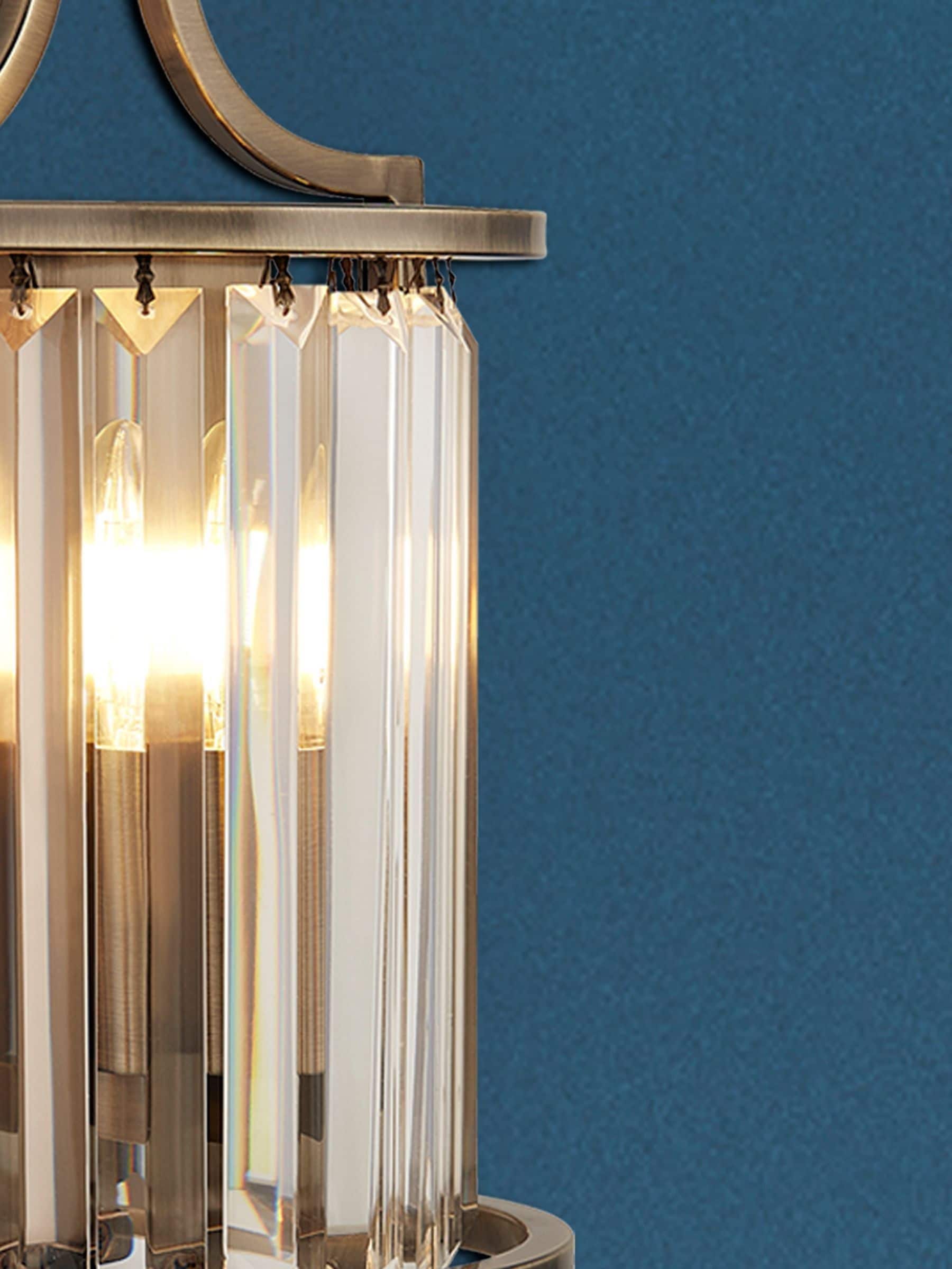 Searchlight Hermione antique brass wall light, imported from the UK