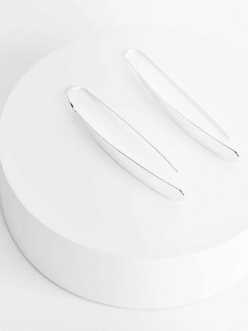 Silver tone pull-through earrings (British brand)