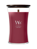 Woodwick red hourglass large candle, UK version