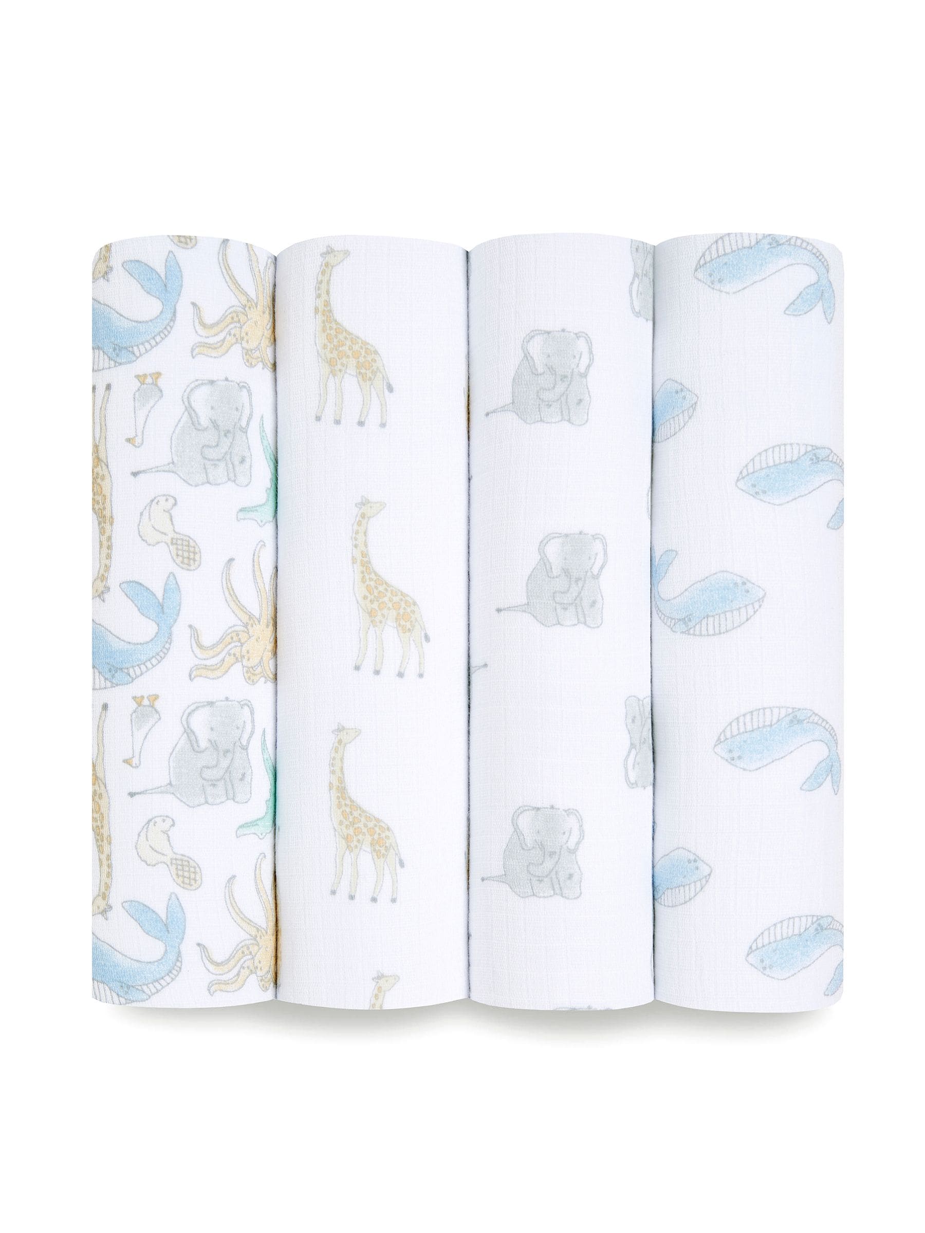 Aden & Anais Natural History Essentials Muslin Blankets 4 Pack