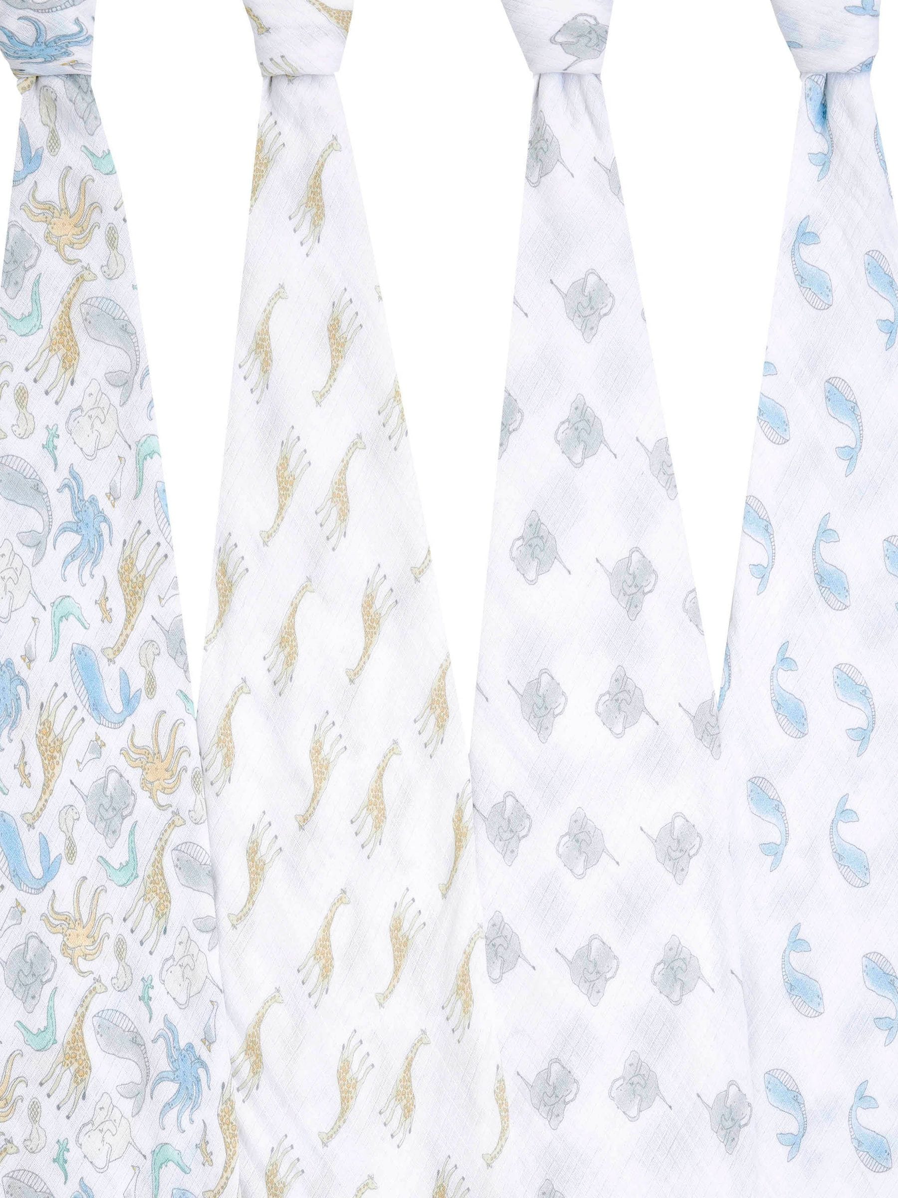 Aden & Anais Natural History Essentials Muslin Blankets 4 Pack