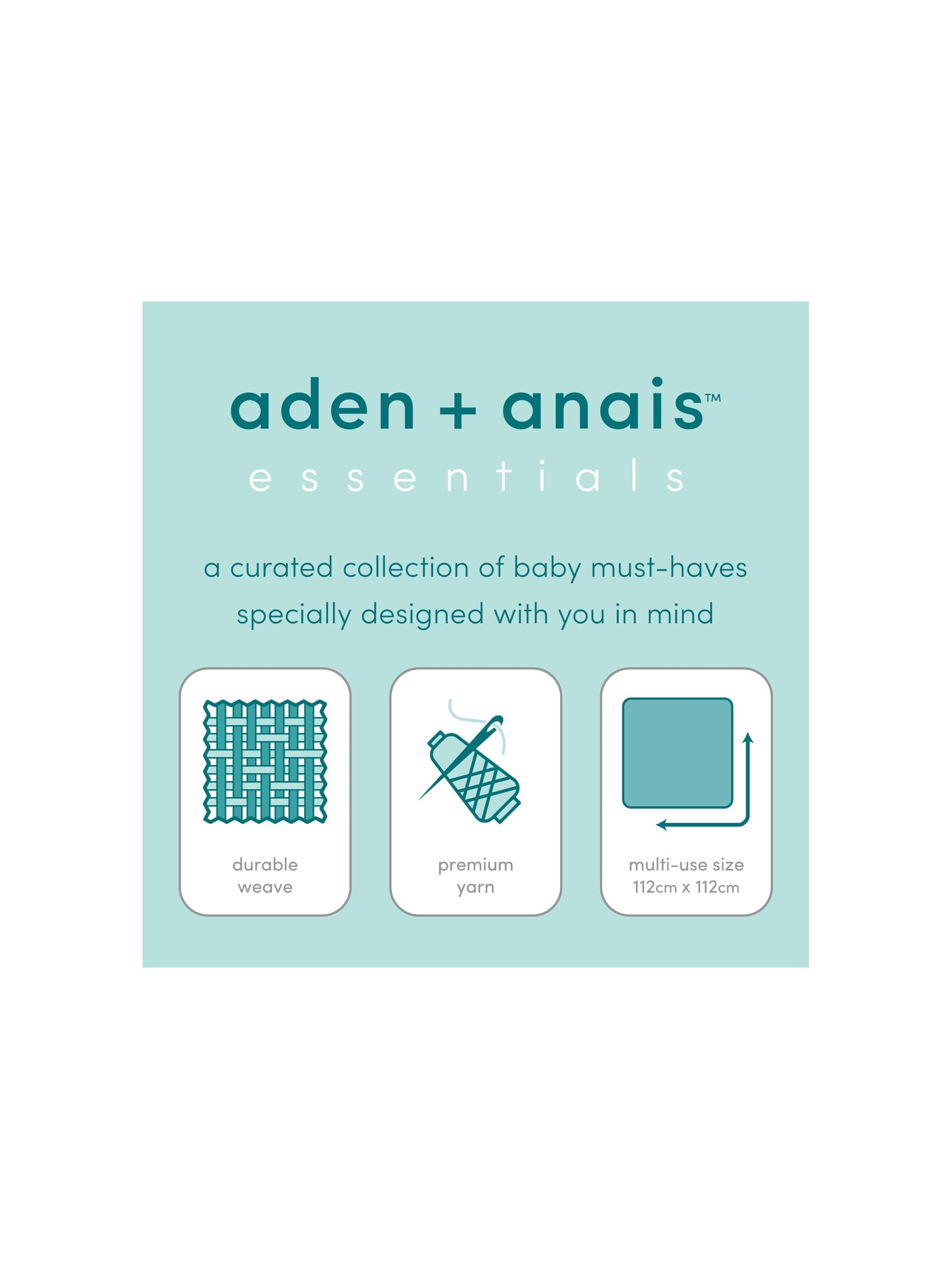 Aden & Anais Natural History Essentials Muslin Blankets 4 Pack
