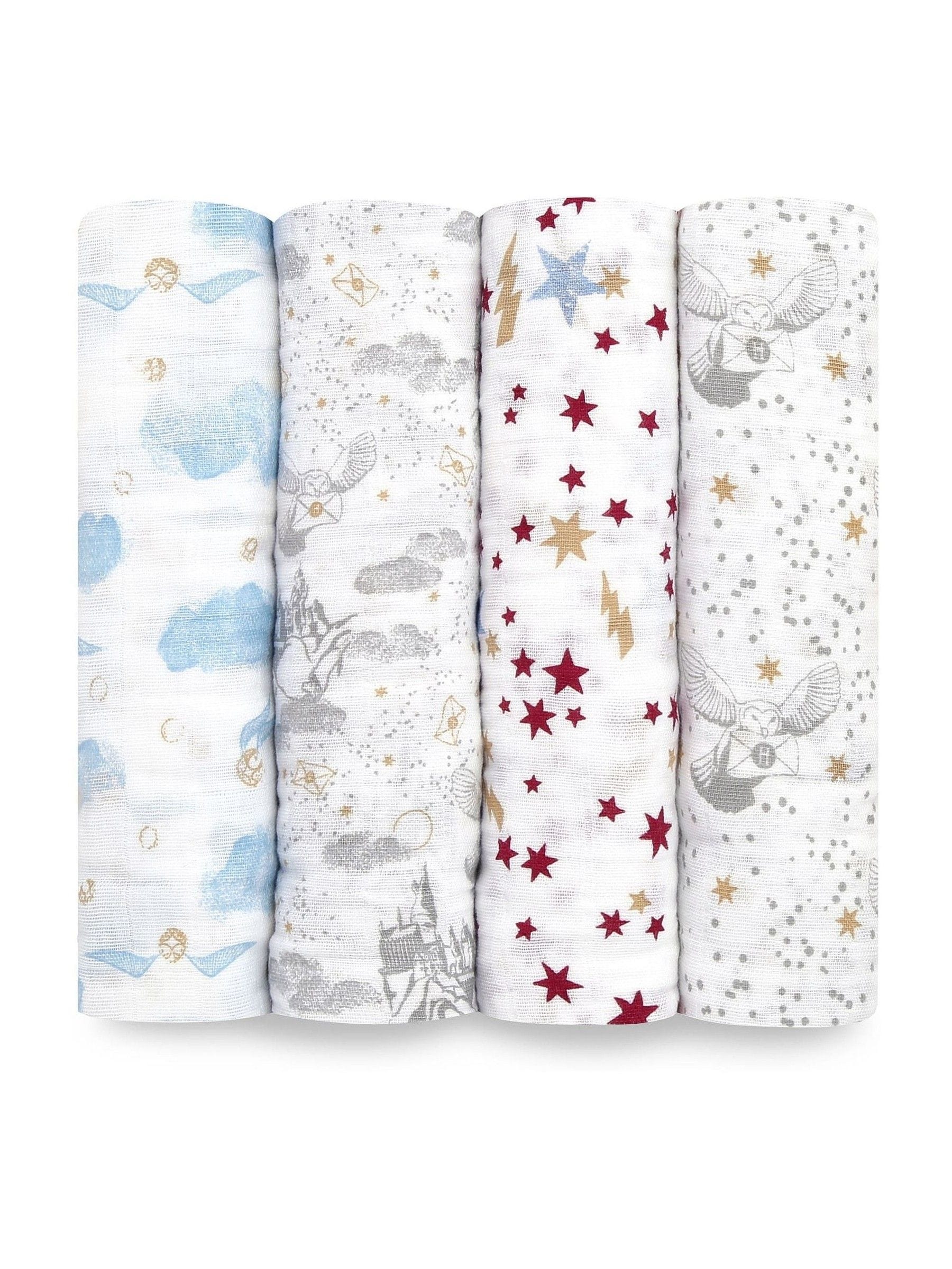 aden + anais Harry Potter Iconic Large Muslin Blankets 4 Pack