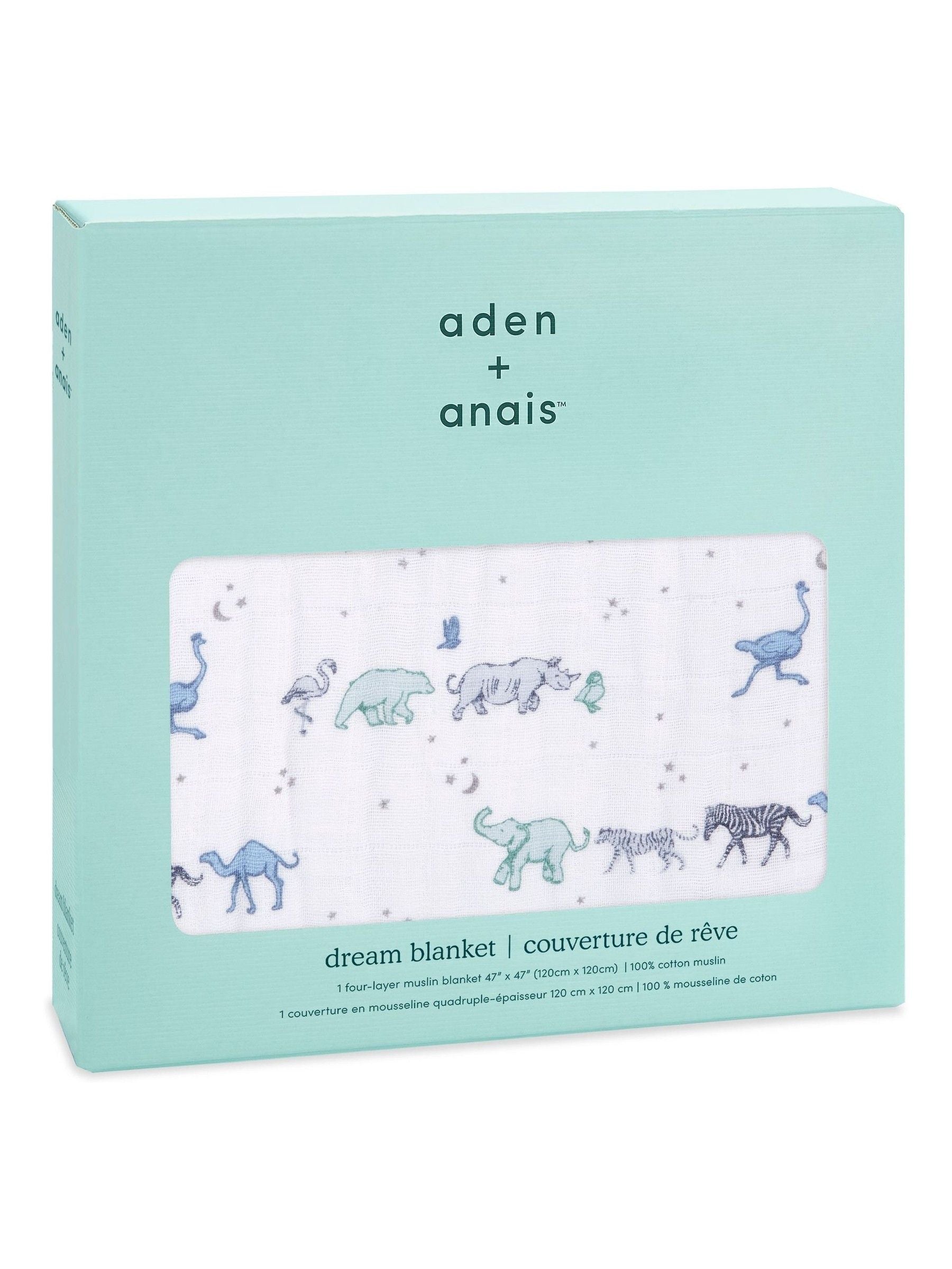 aden + anais Blue Rising Star Dream muslin blanket (British brand)