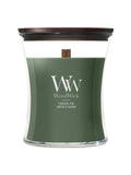 WoodWick Fraser Fir hourglass candle, imported from the UK