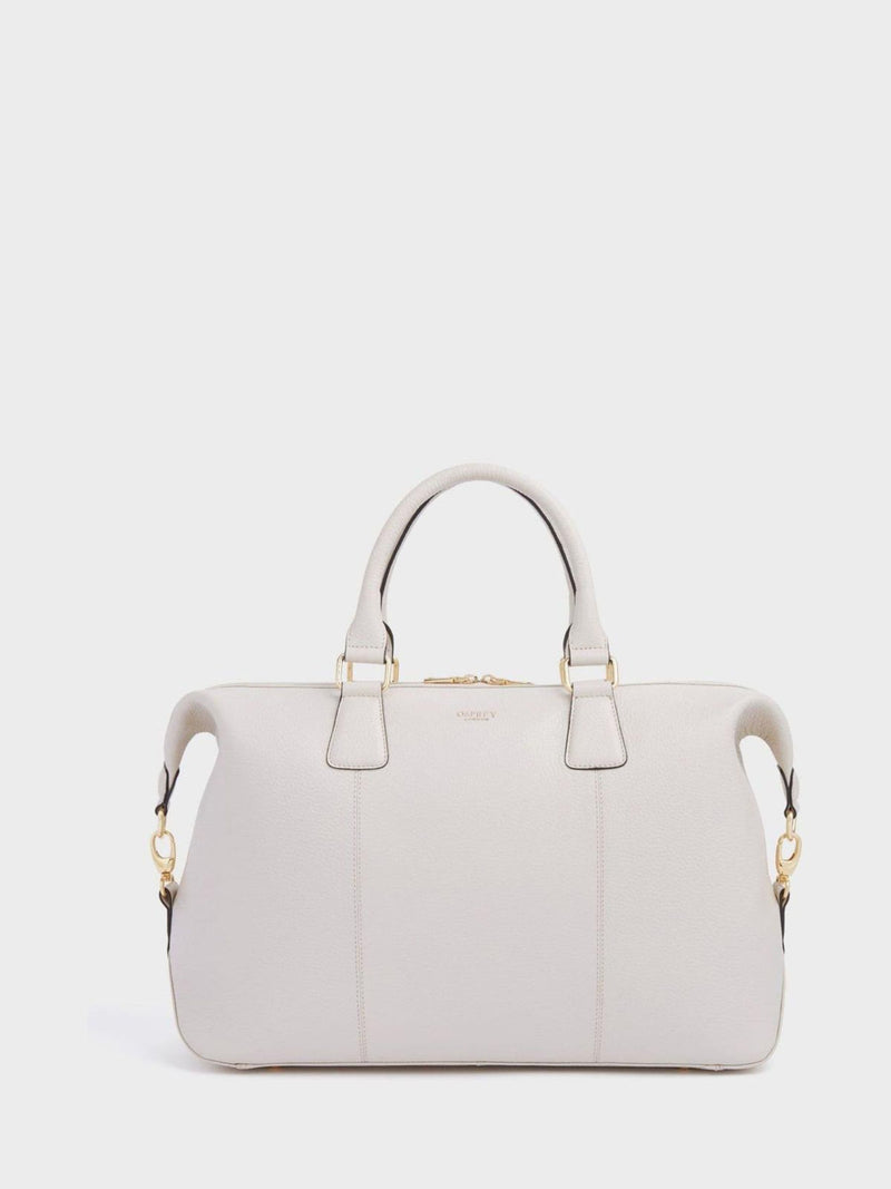 Osprey London cream leather weekender bag, UK version