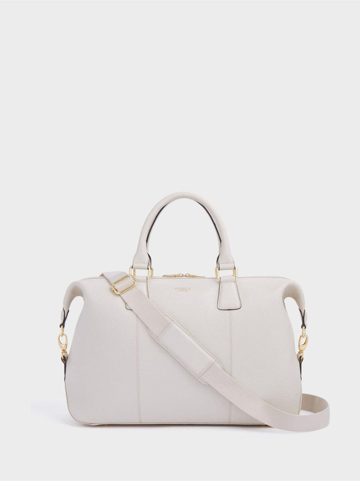 Osprey London cream leather weekender bag, UK version