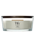 WoodWick Fireside scented candle grey ellipse 9cm, imported from the UK