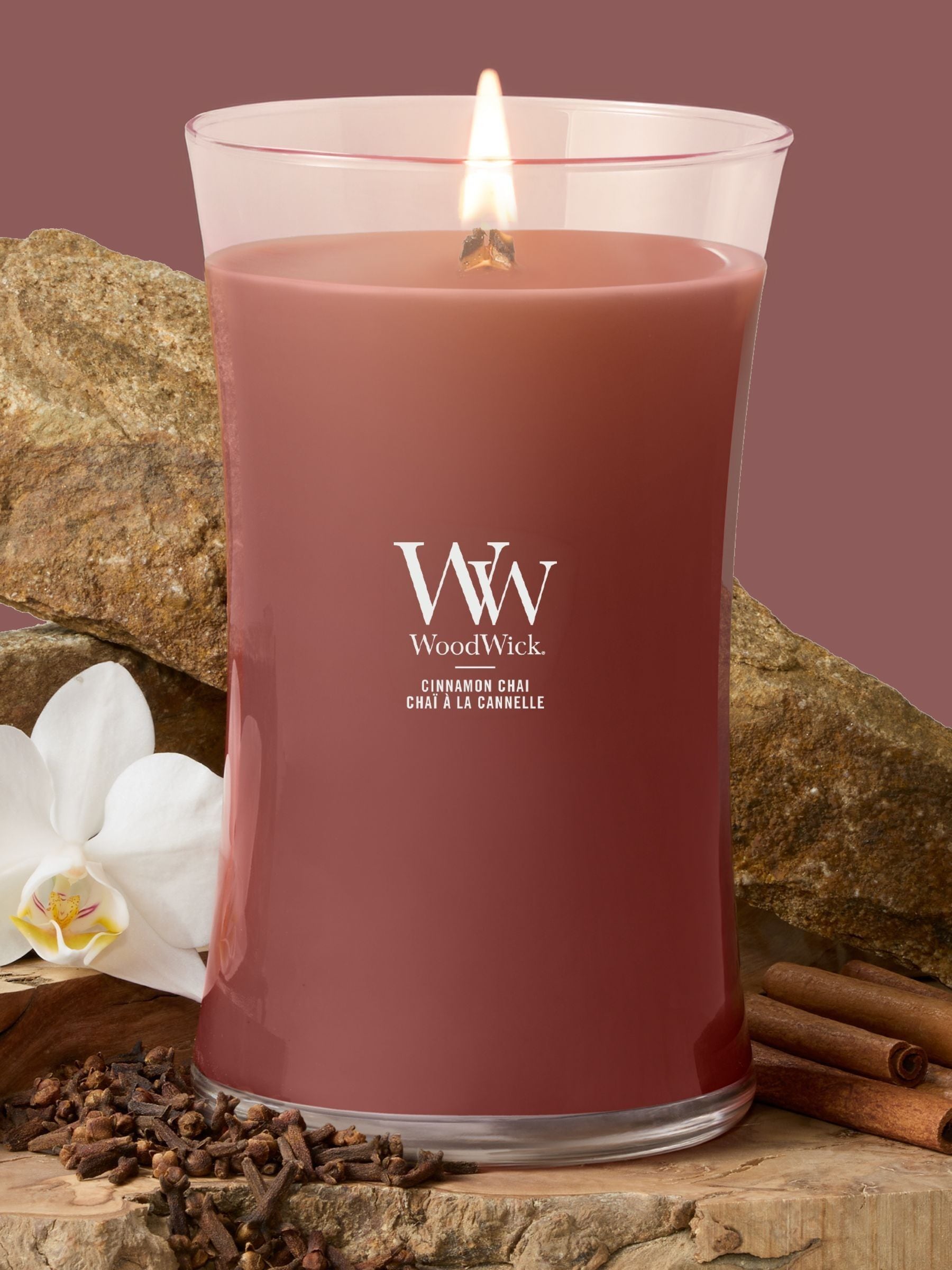Woodwick Burgundy Medium Hourglass 1 Wick Large Candle
