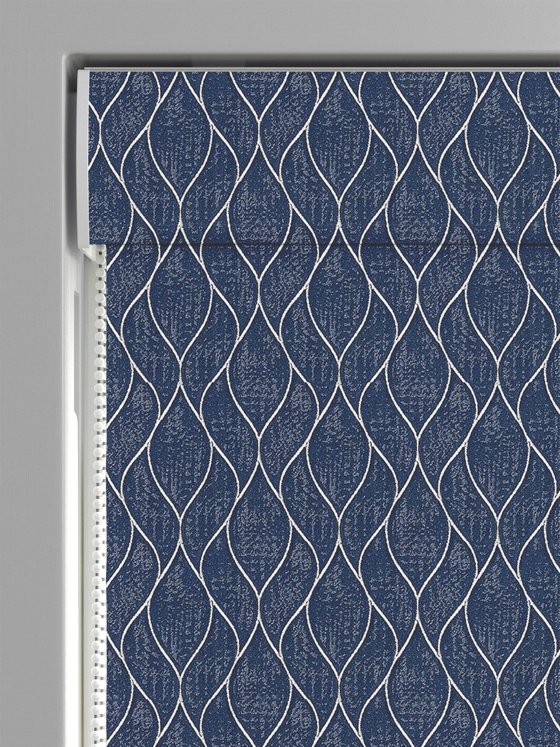 Molton made to measure roman blind in blue, imported from the UK