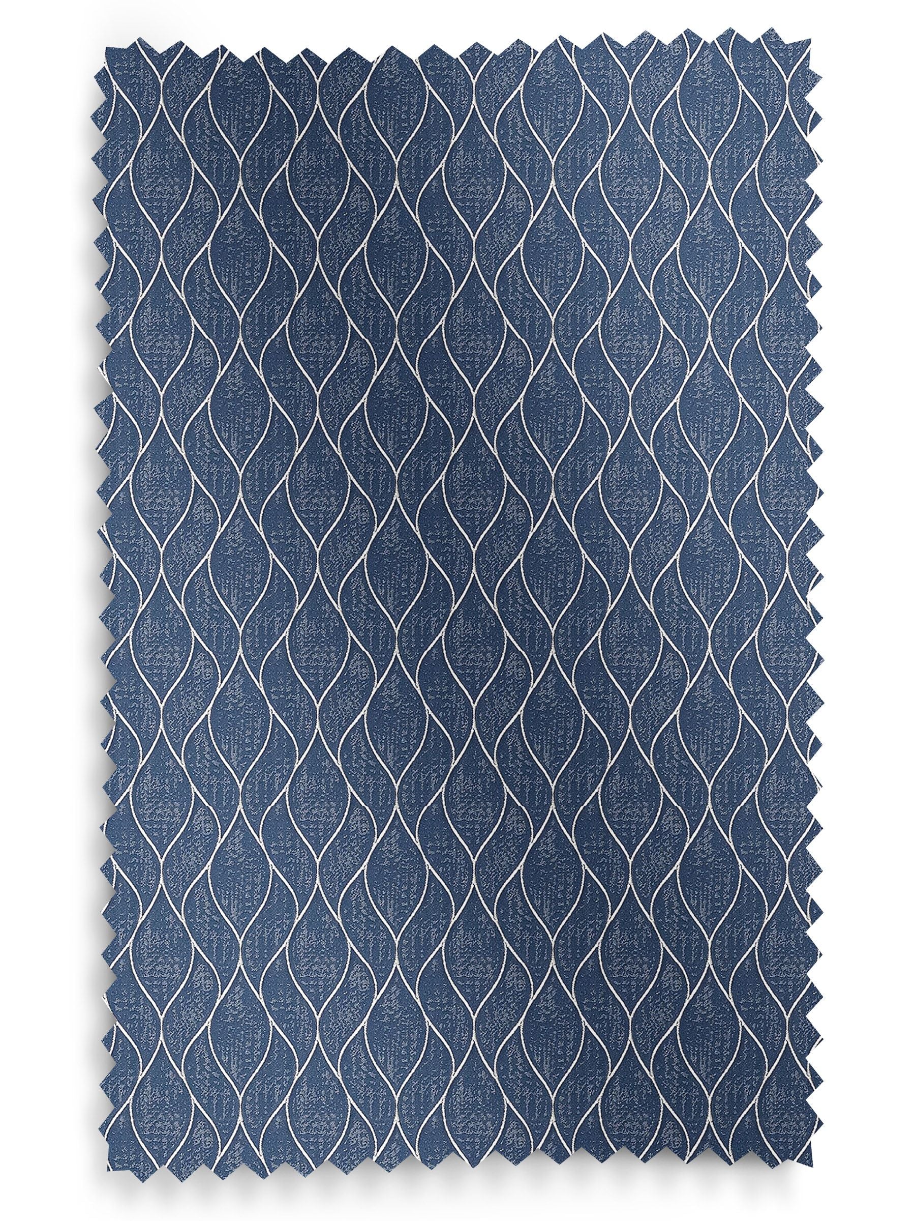 Molton made to measure roman blind in blue, imported from the UK