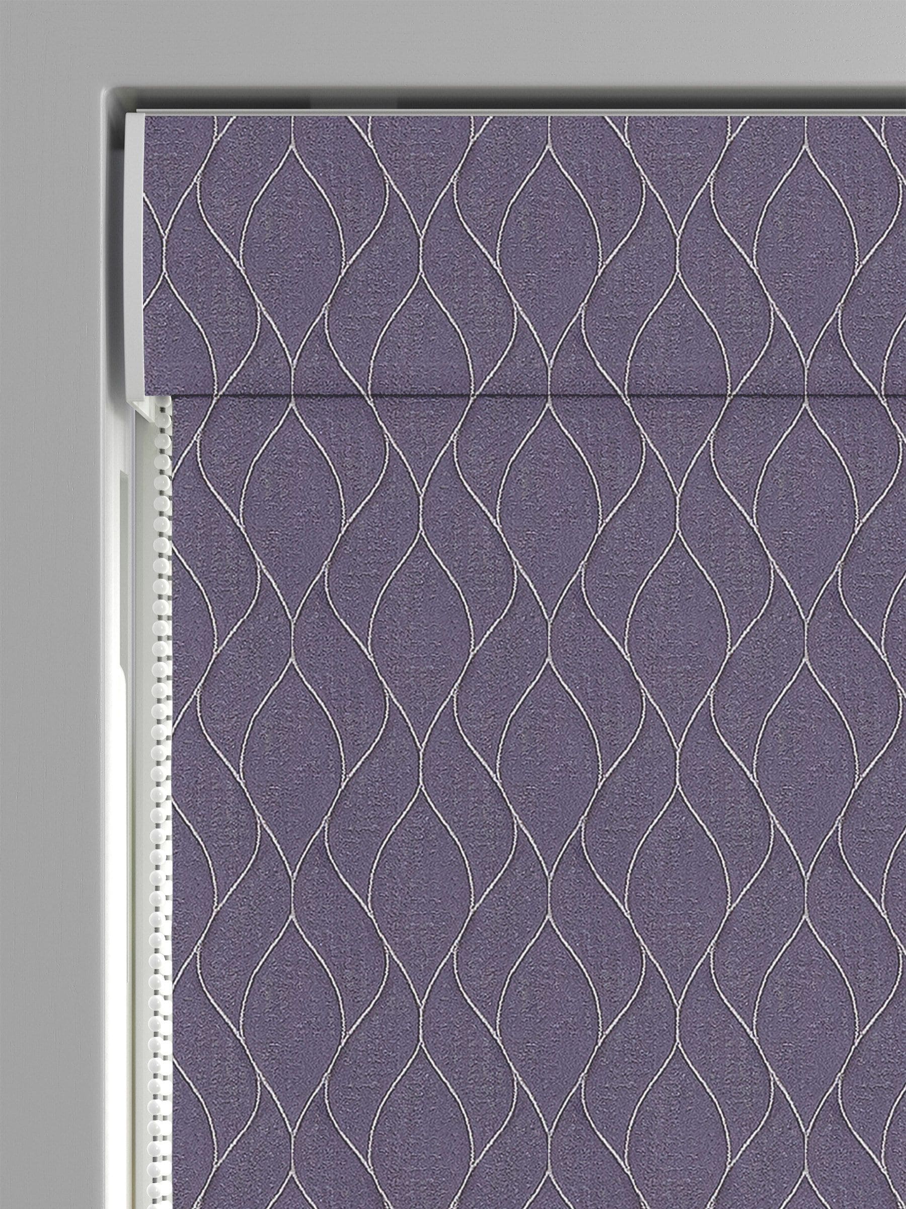 Purple Molton made to measure roman blind, imported from the UK