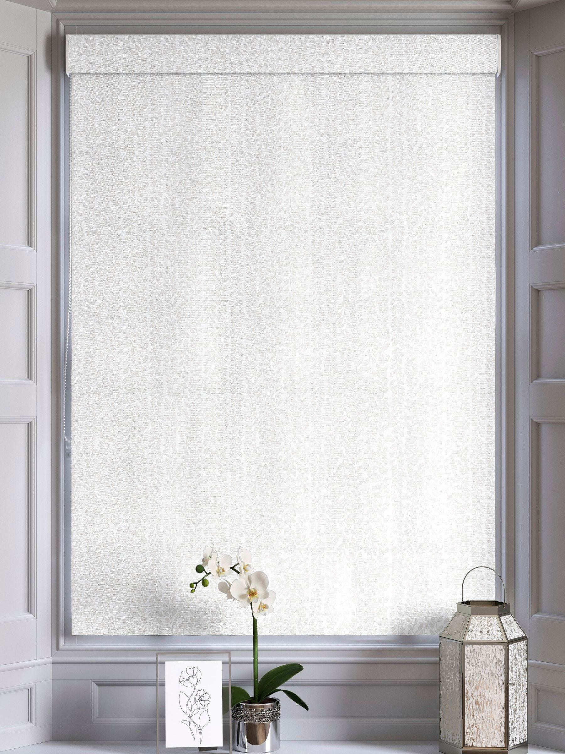 Next cream Quincy Oyster made to measure roman blind, imported from the UK