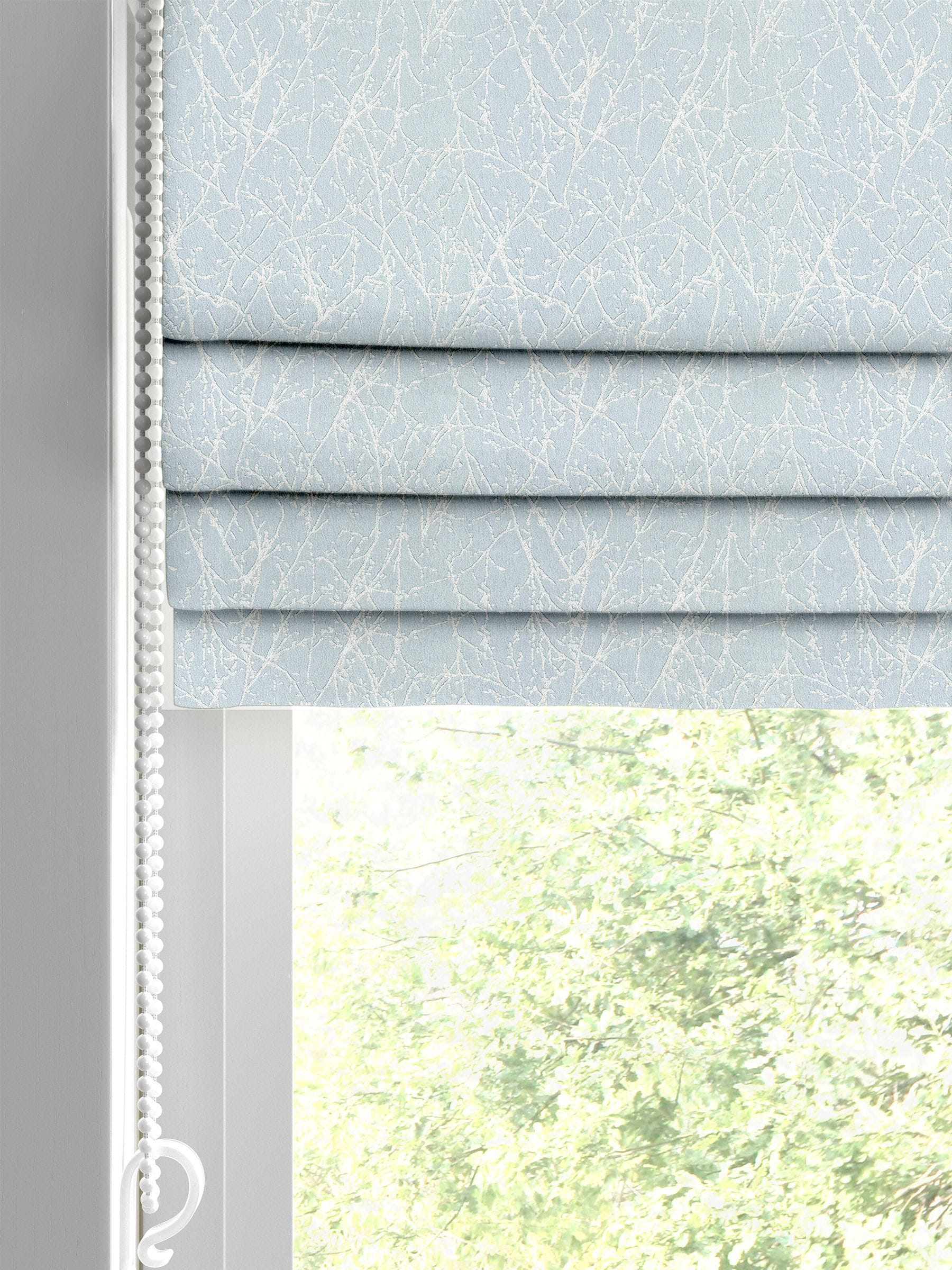 Sidley blue Roman blind with twig pattern (British brand)