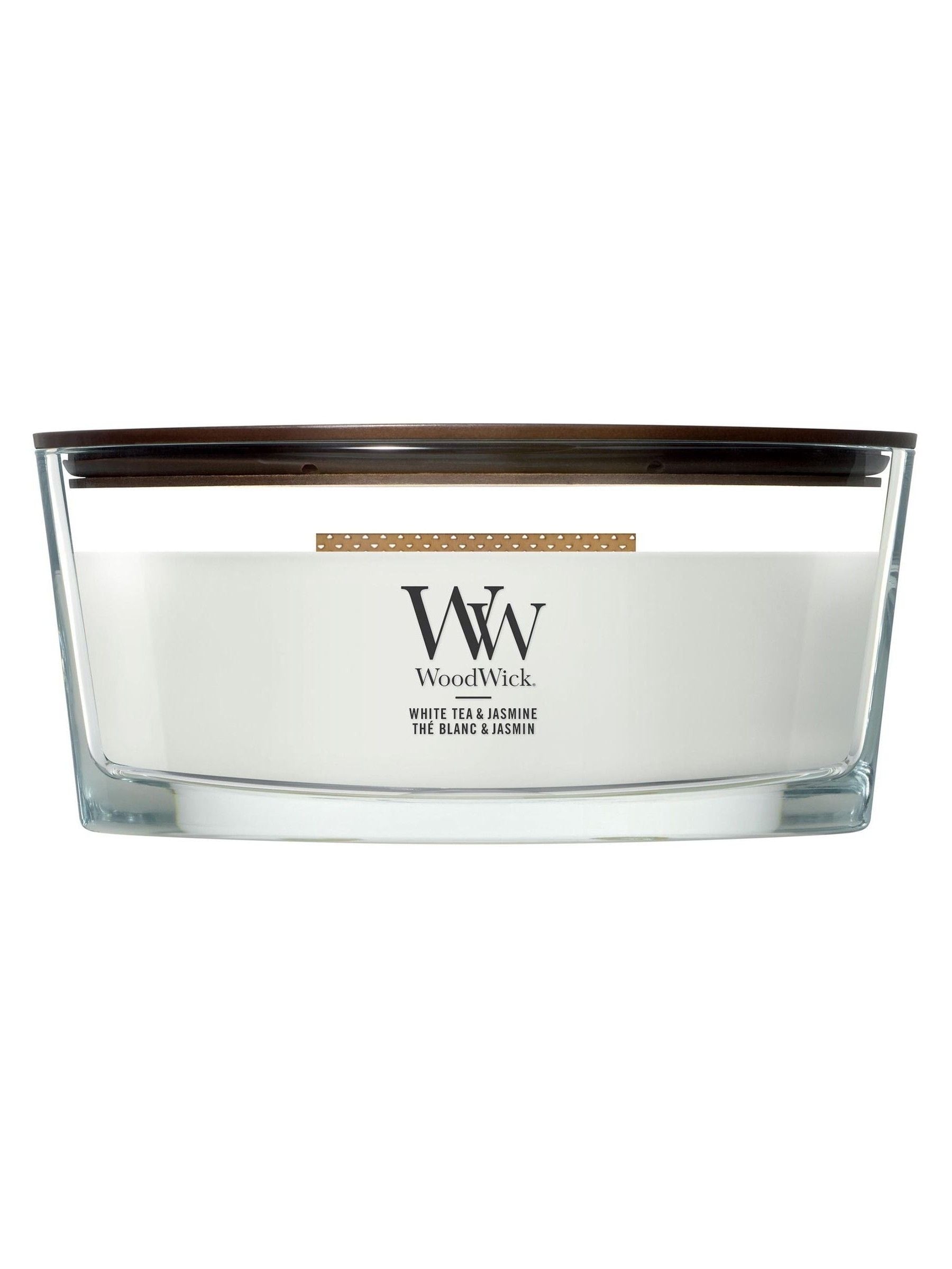 Woodwick grey ellipse candle, imported from the UK