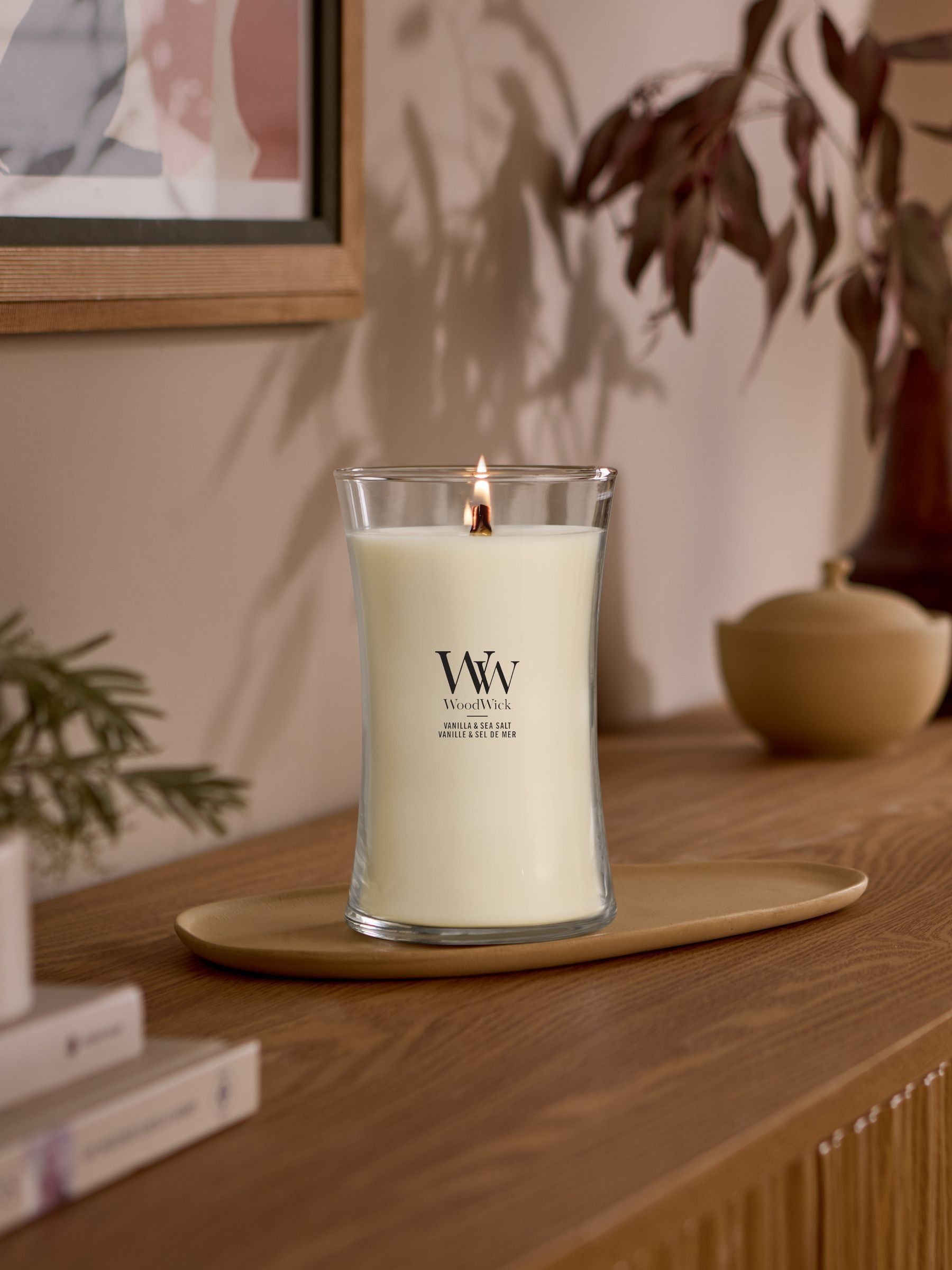 WoodWick Cream Hourglass large candle (British brand)