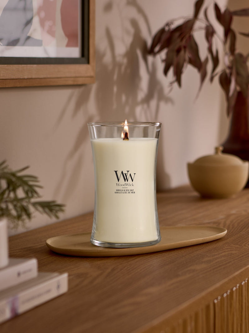 WoodWick Cream Hourglass large candle (British brand)