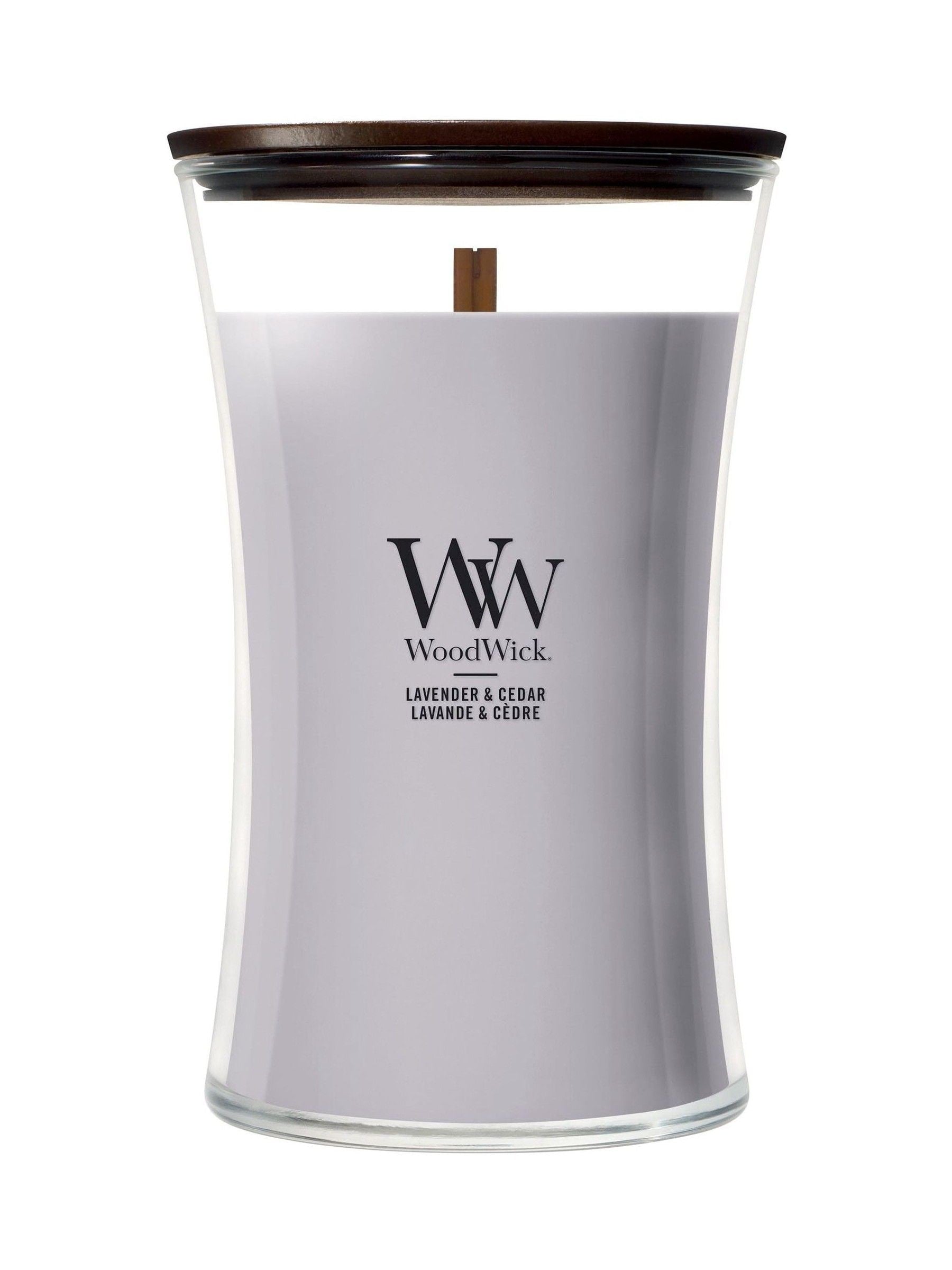 WoodWick Lilac medium hourglass candle (British brand)