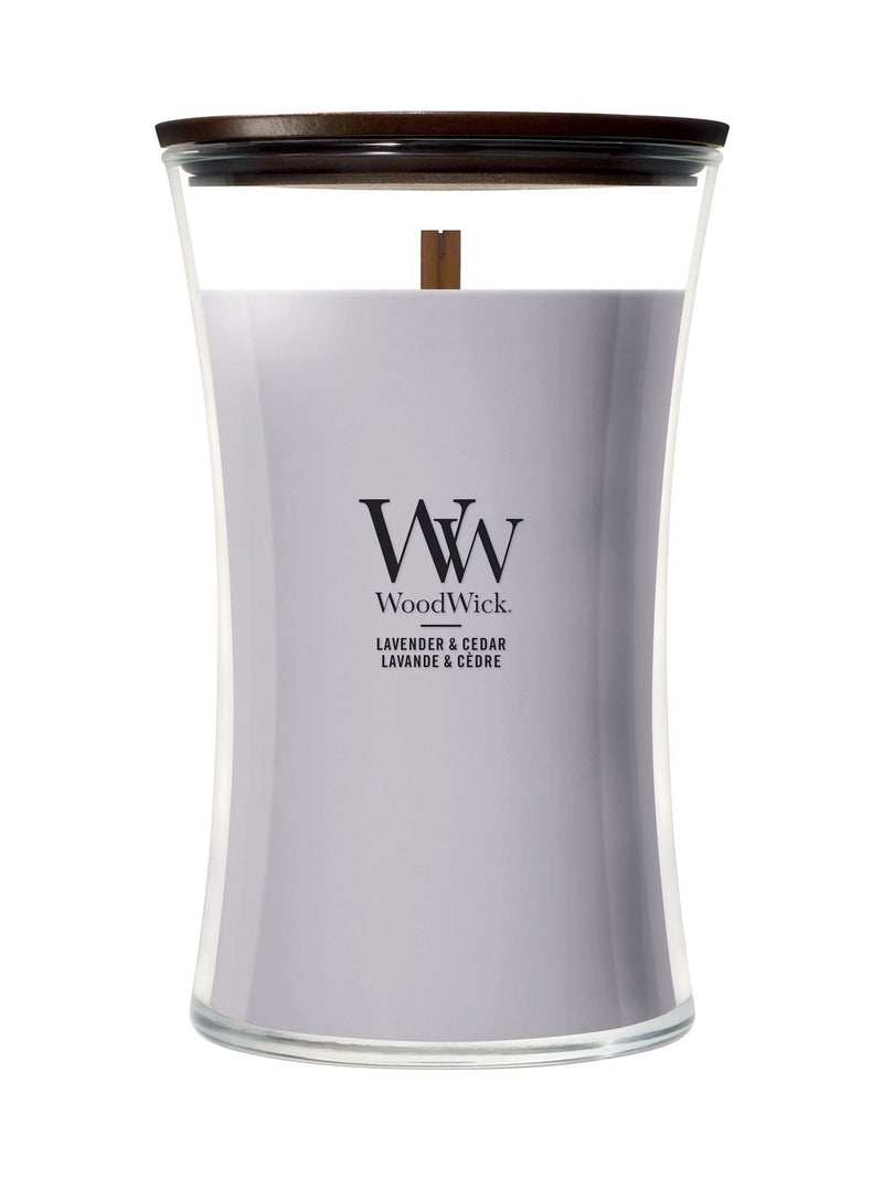 WoodWick Lilac medium hourglass candle (British brand)