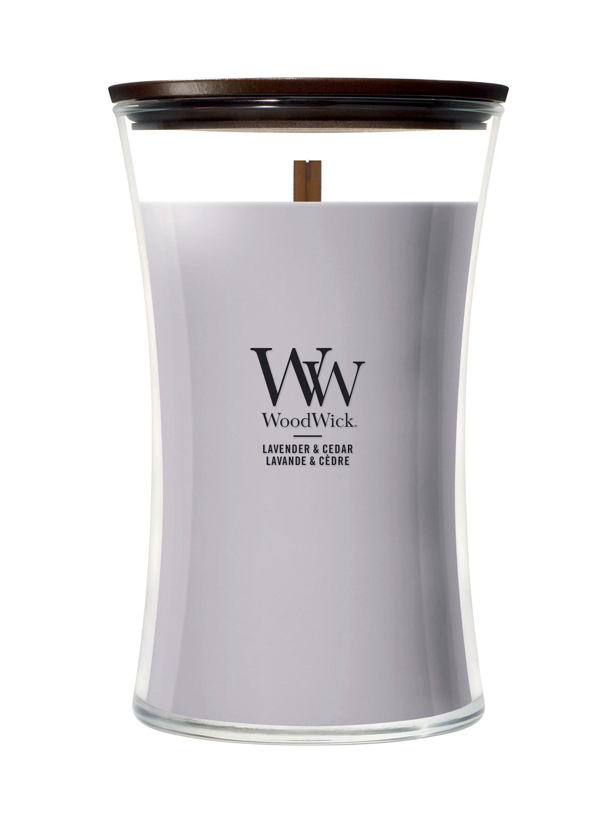 WoodWick Lilac medium hourglass candle (British brand)