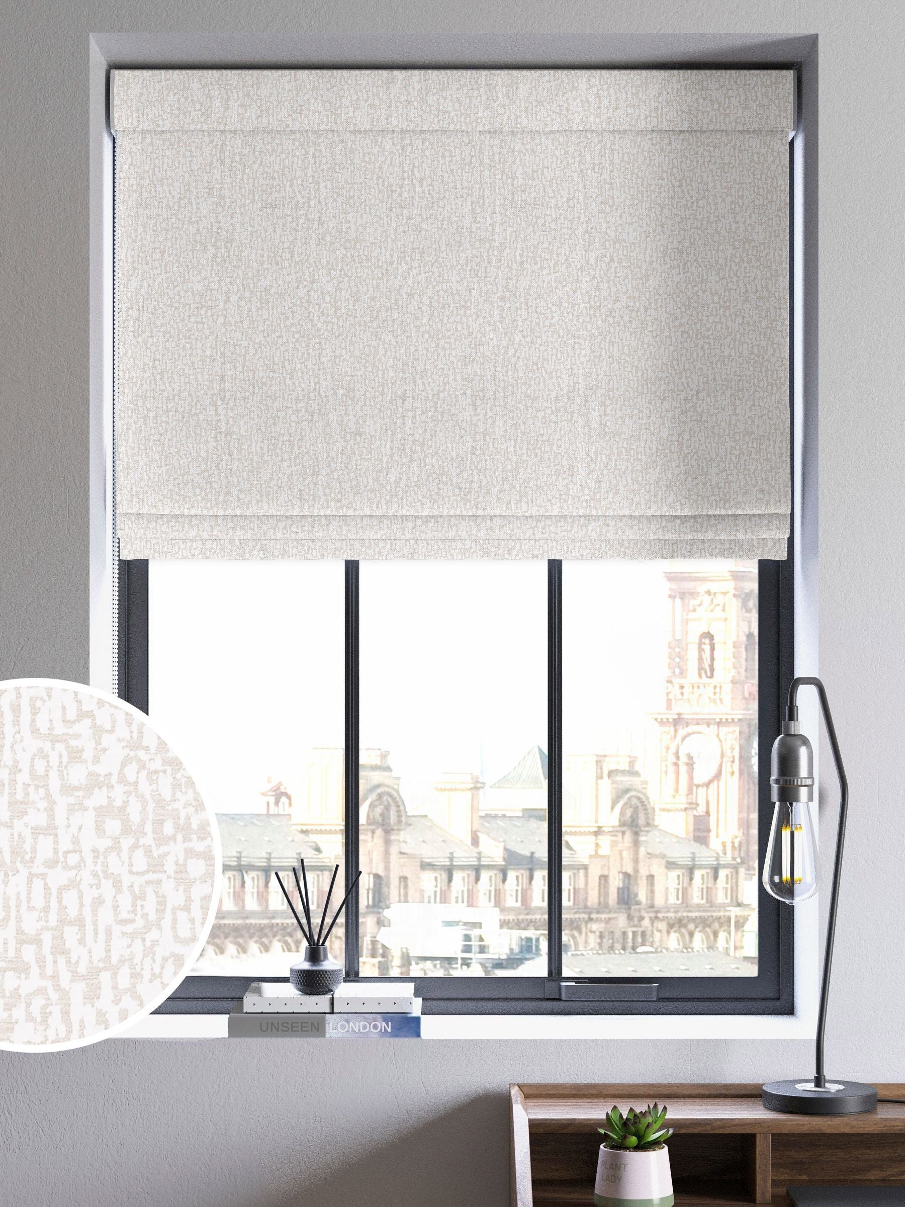 Marcus cream Roman blind, imported from the UK