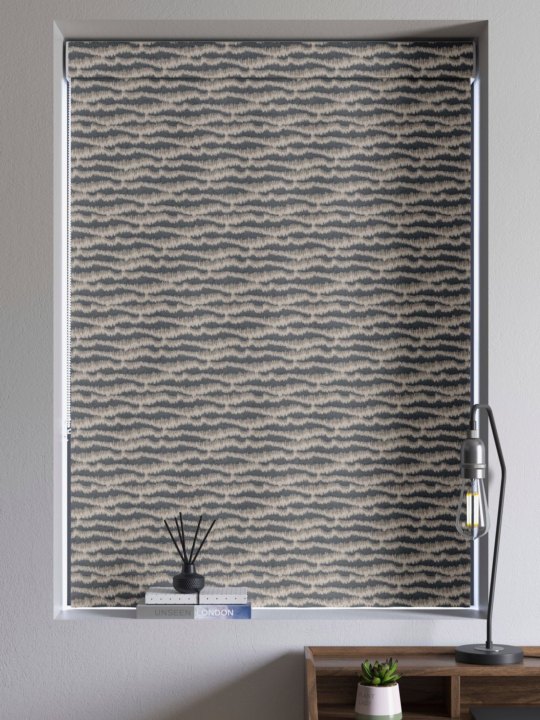 Motte grey roman blind made to measure, imported from the UK