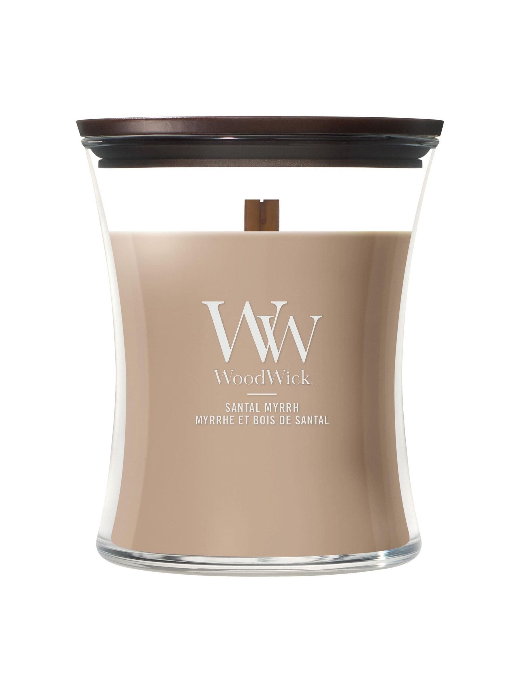 WoodWick candle Santal Myrrh hourglass medium, UK version