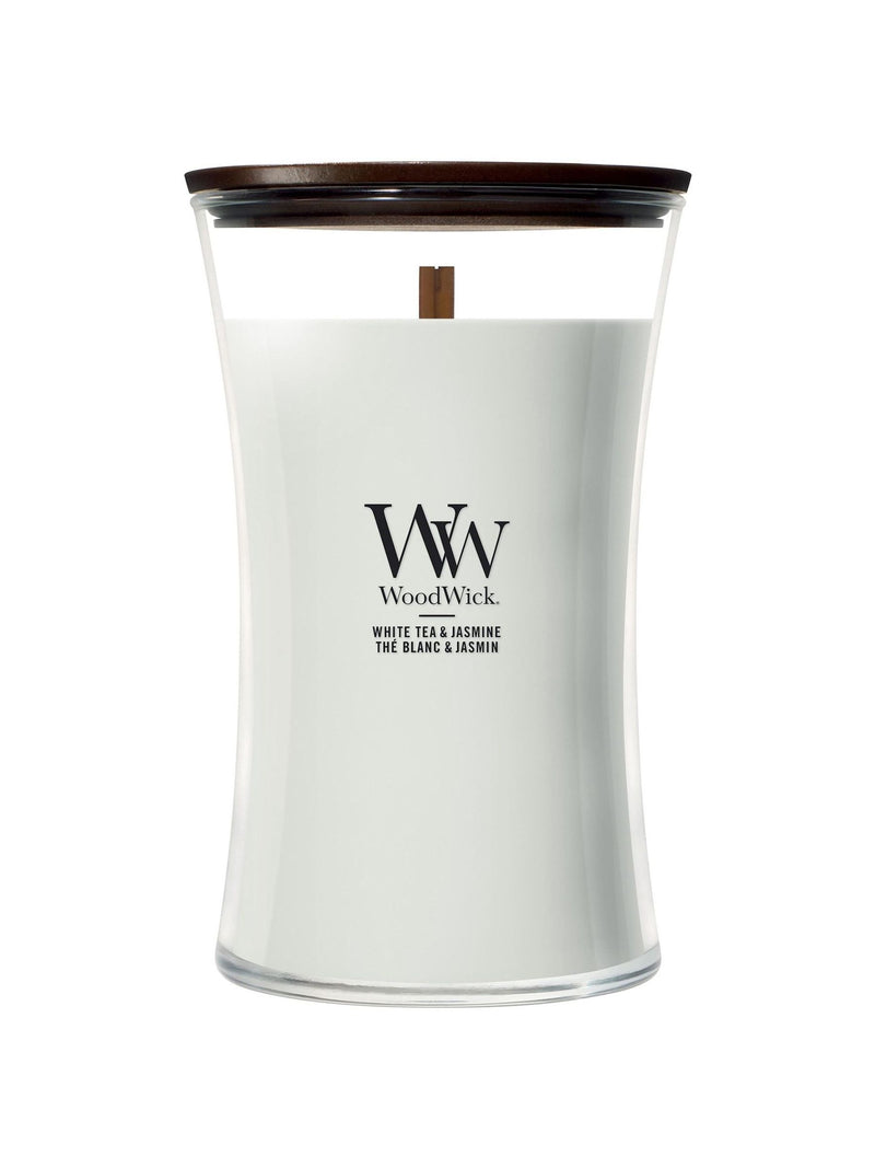 Woodwick hourglass candle White Tea & Jasmine medium - British product