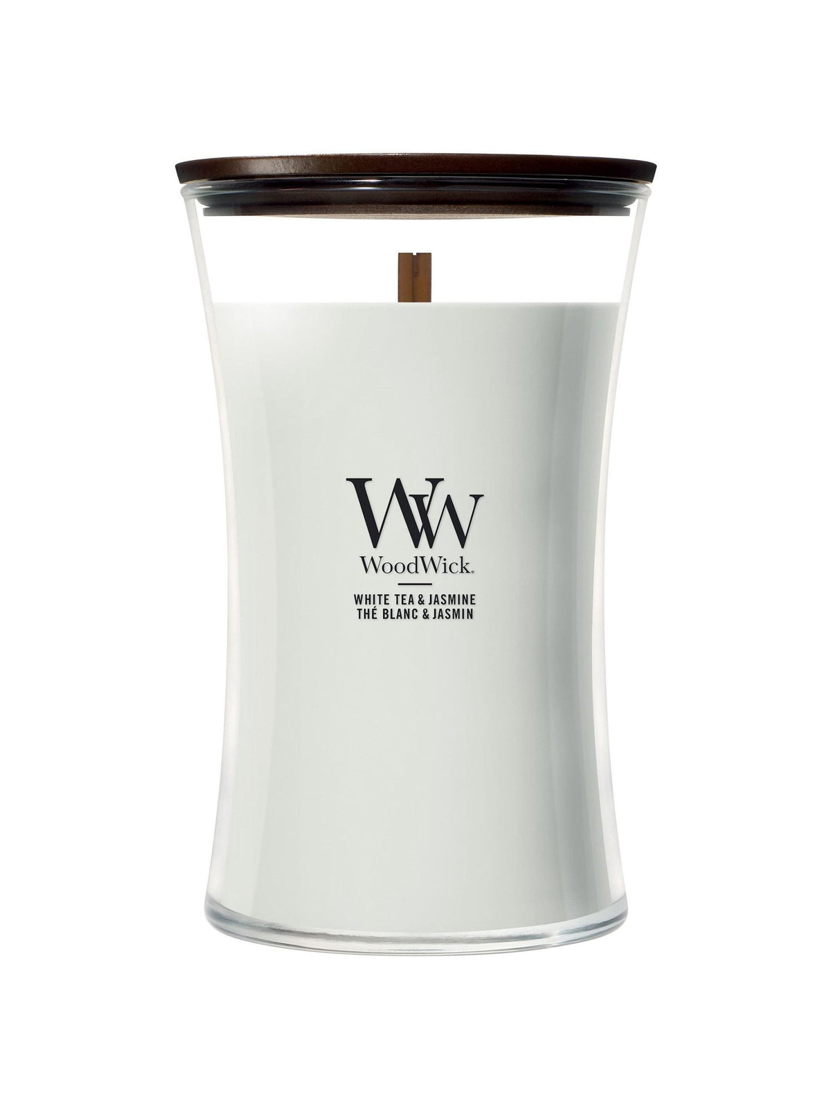 Woodwick hourglass candle White Tea & Jasmine medium - British product