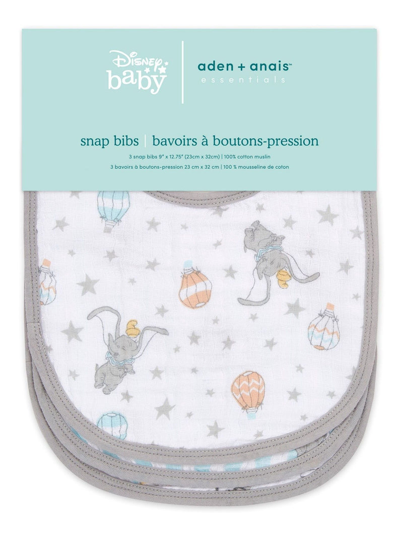 Aden + Anais Dumbo muslin bibs 3 pack, UK version