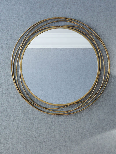 Pacific Antikgold Runder Wandspiegel 90cm
