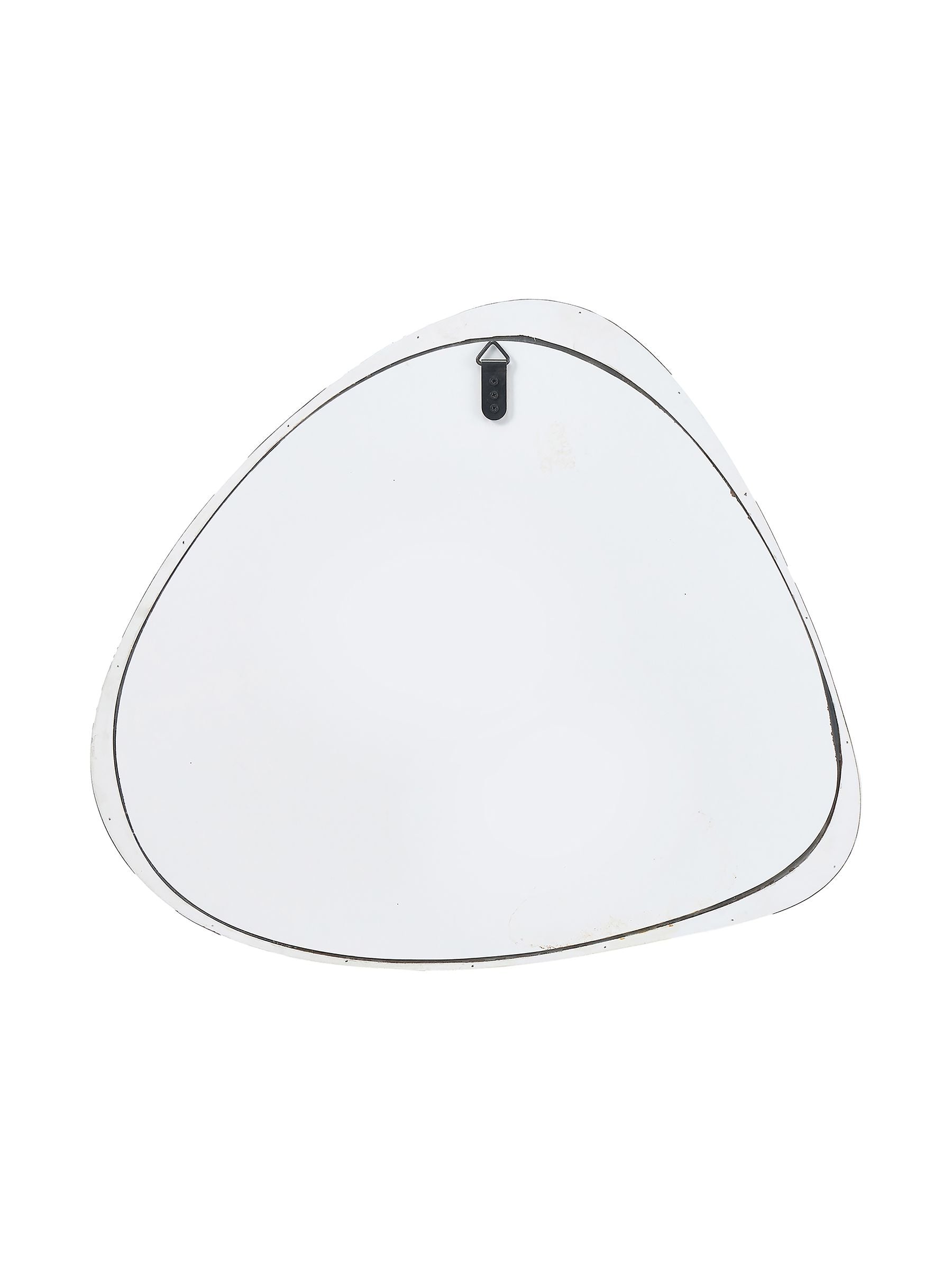 Pacific Grey round wall mirror 61cm, polished metal (British brand)