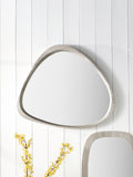 Pacific Grey round wall mirror 61cm, polished metal (British brand)