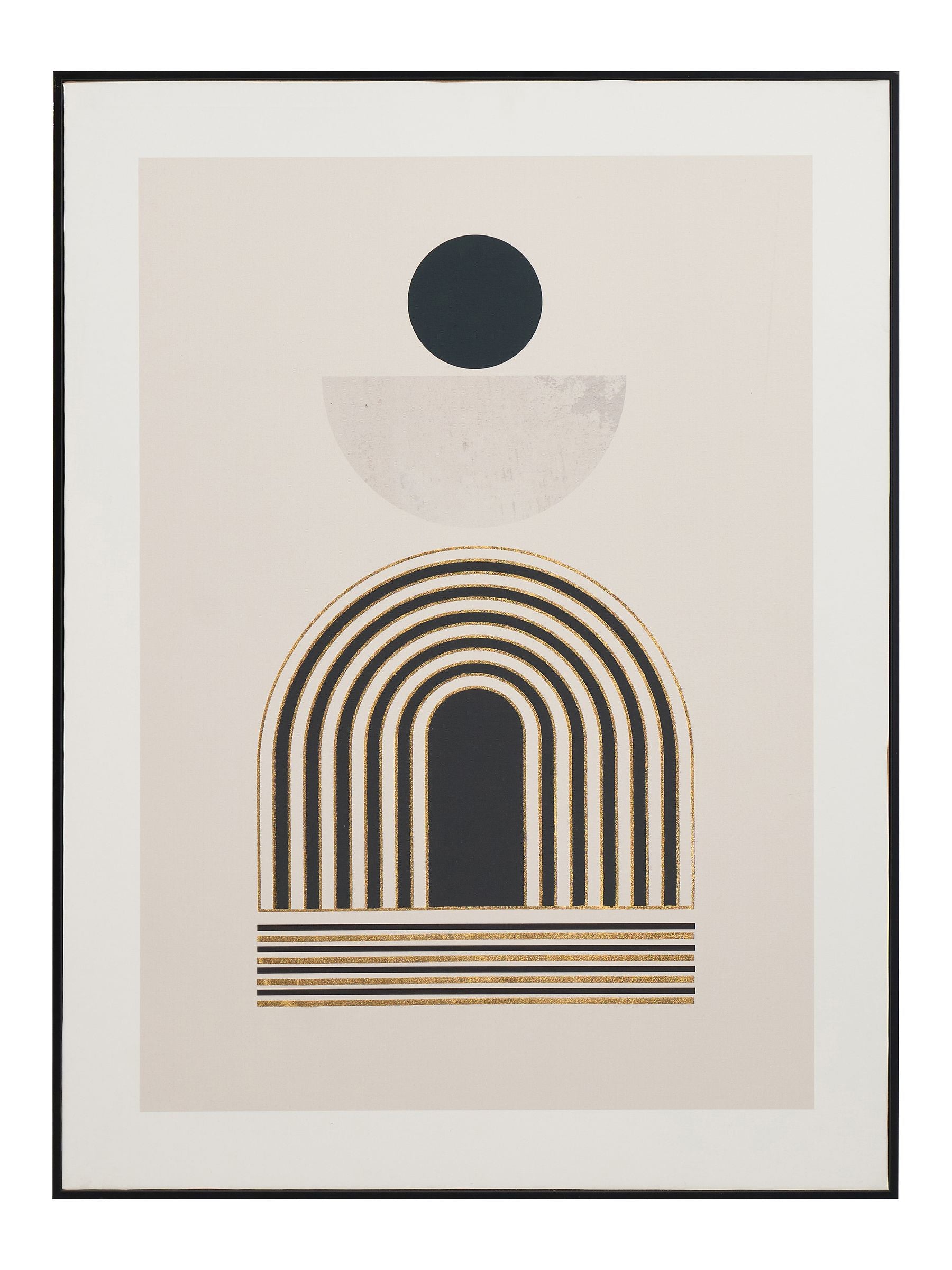 Pacific Black Art Deco framed print 80x60cm, imported from the UK