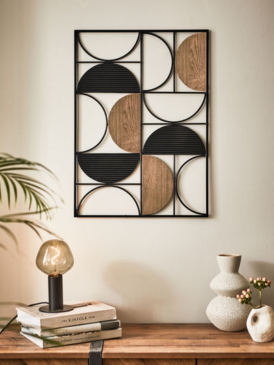 Abstraktes Wandbild aus schwarzem Metall im Bronx-Stil, 70 cm x 50 cm