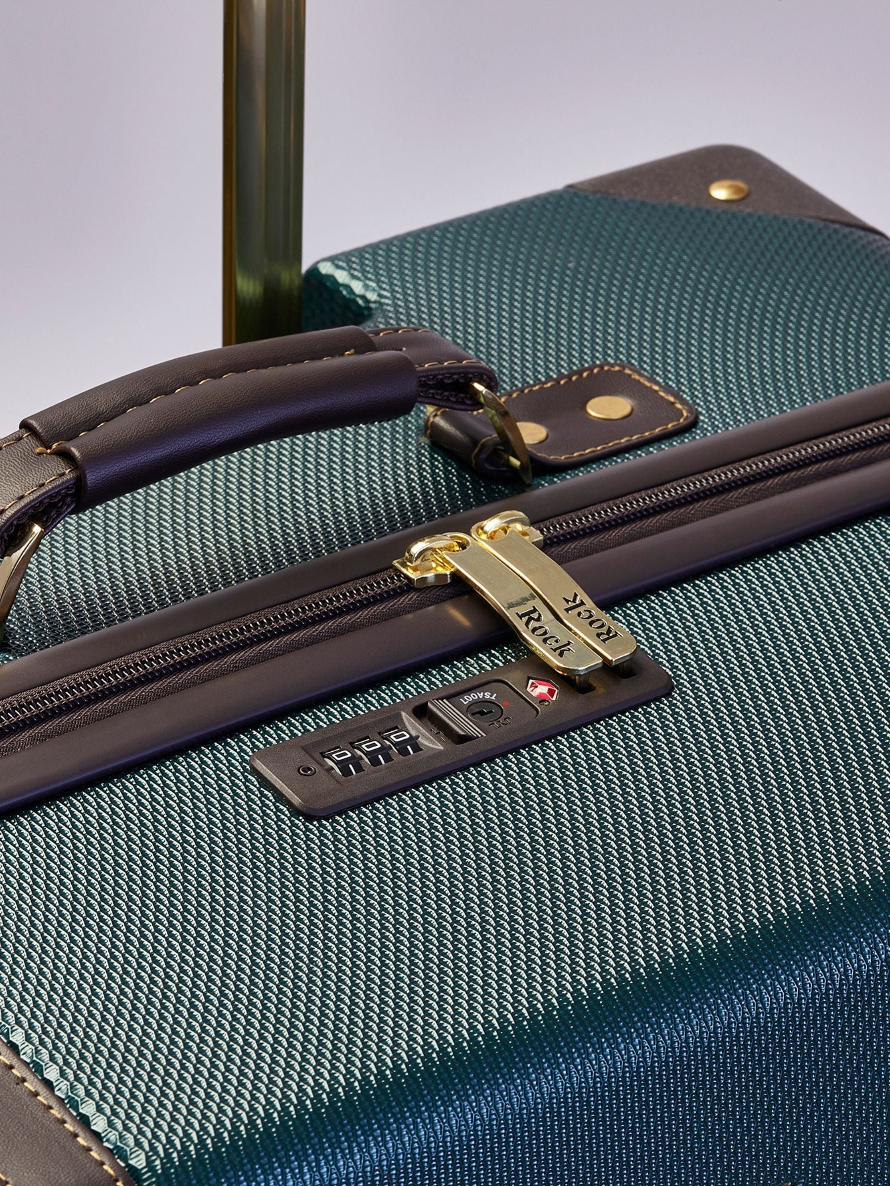 Rock Luggage Emerald Green Vintage Medium Suitcase