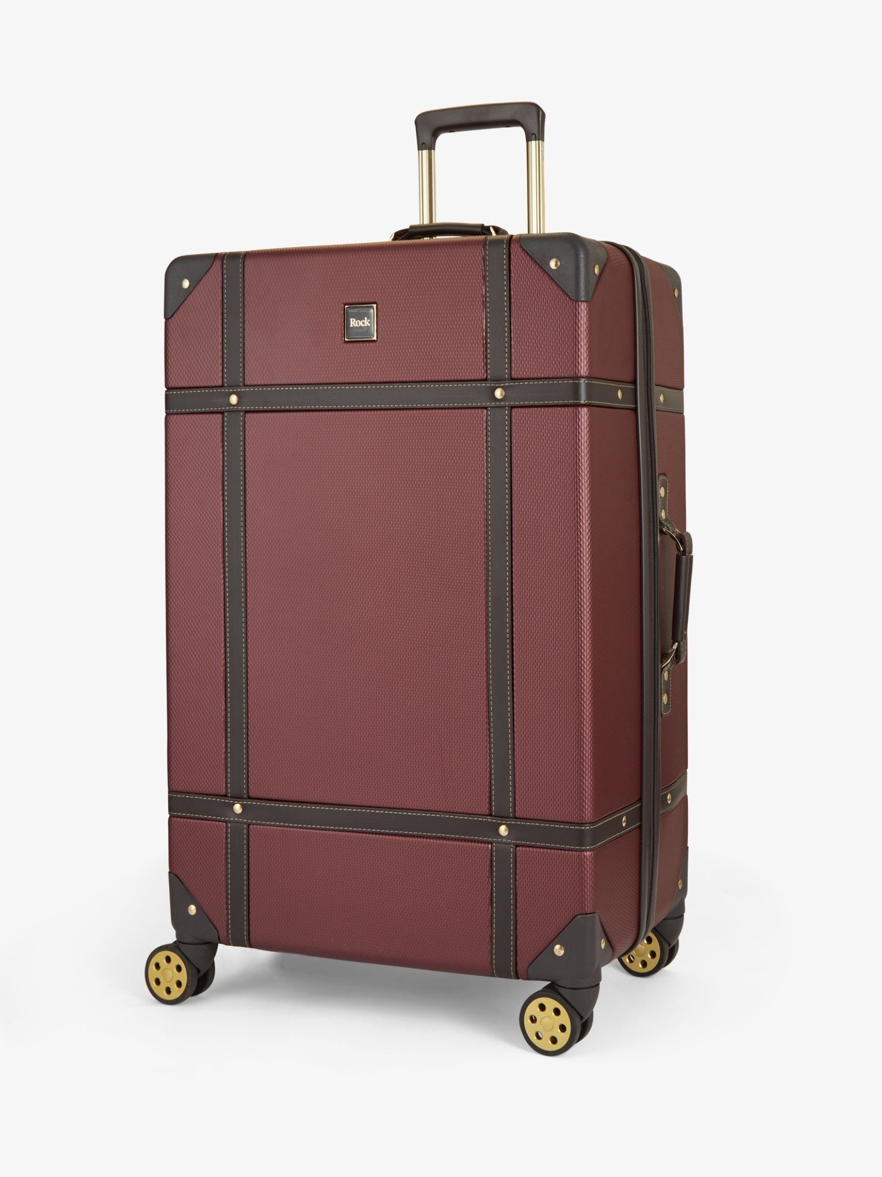 Rock Luggage Navy Large Vintage Suitcase
