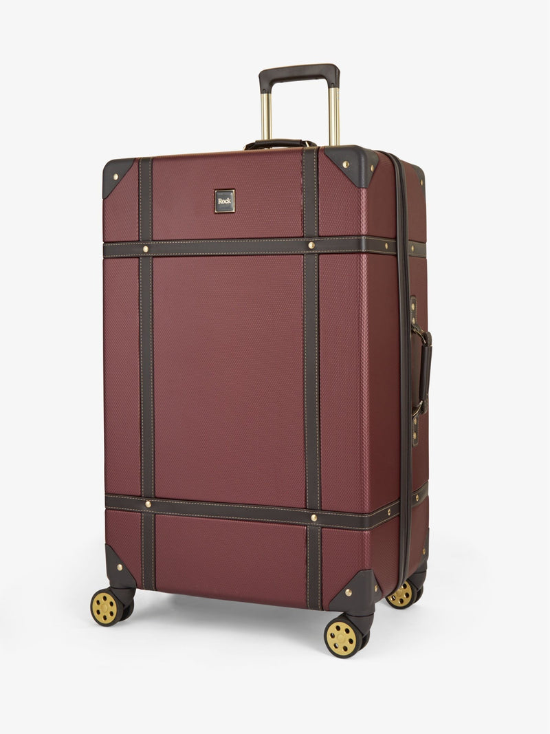 Rock Luggage Navy Large Vintage Suitcase