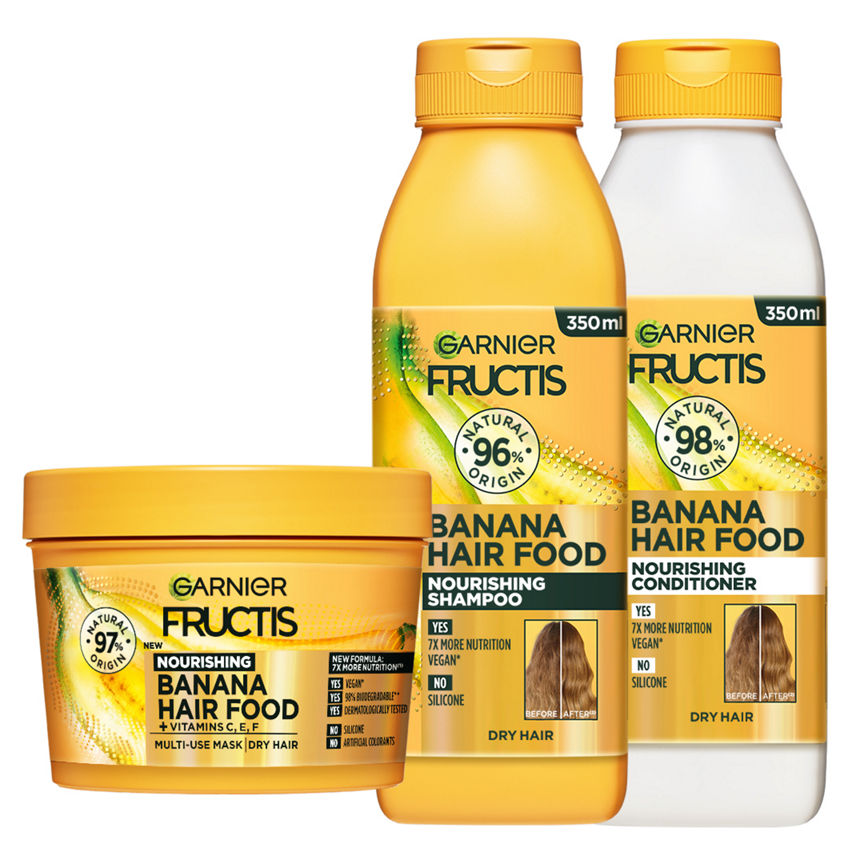 Garnier Ultimate Blends Banana Hair Food Shampoo, Conditioner & Hair Mask Bundle GOODS ASDA   