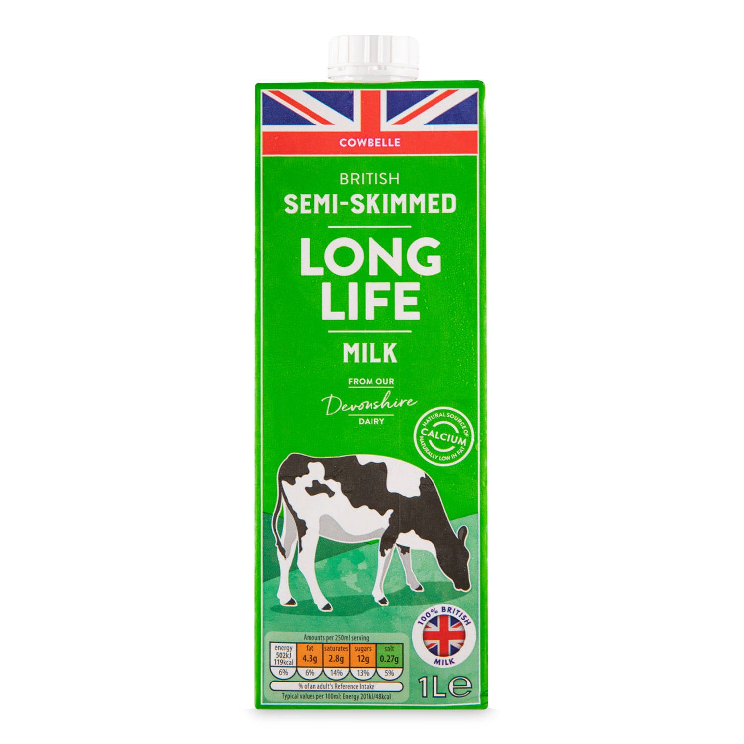 UHT semi skimmed milk long shelf life (British brand)