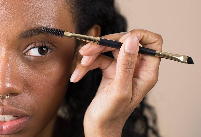 UNIBROW makeup brush with spoolie and angled tip - British product