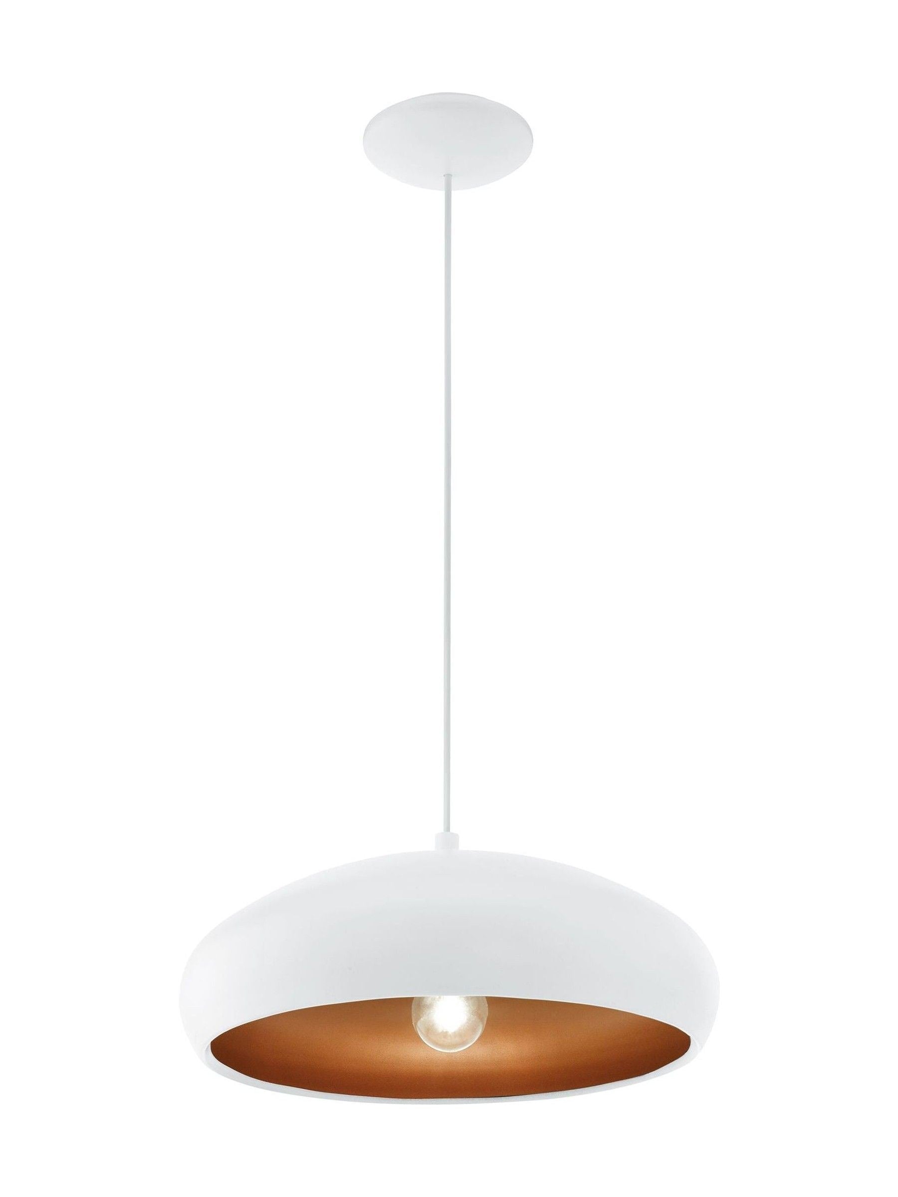 Eglo white copper Mogano vintage ceiling pendant - British product