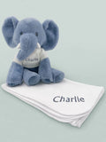 Babyblooms personalised white soft toy elephant 25cm - British product
