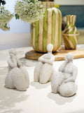 Decoris Set of 3 Lady Sculpture Decorations polyresin UK version