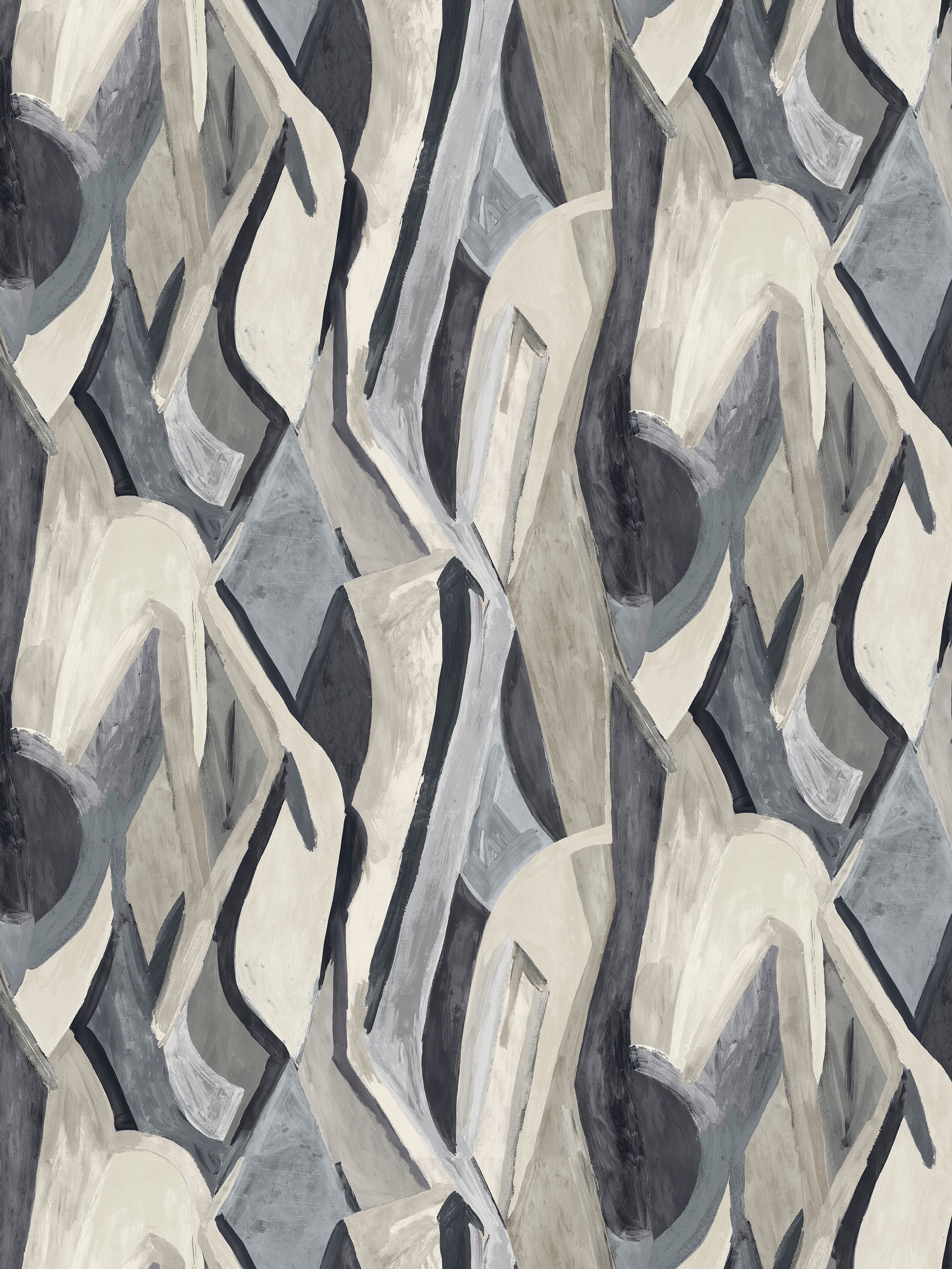 Clarke and Clarke Noir Banner Dynamic Metropolitan A4 Wallpaper Sample