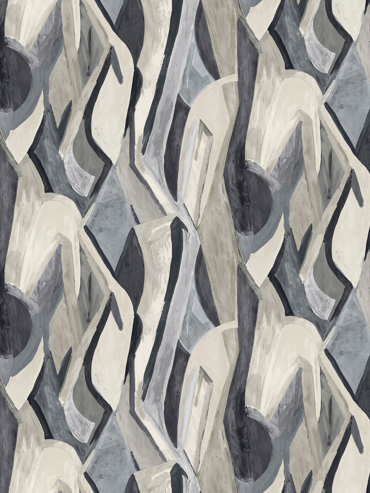 Clarke and Clarke Noir Banner Dynamic Metropolitan A4 Wallpaper Sample