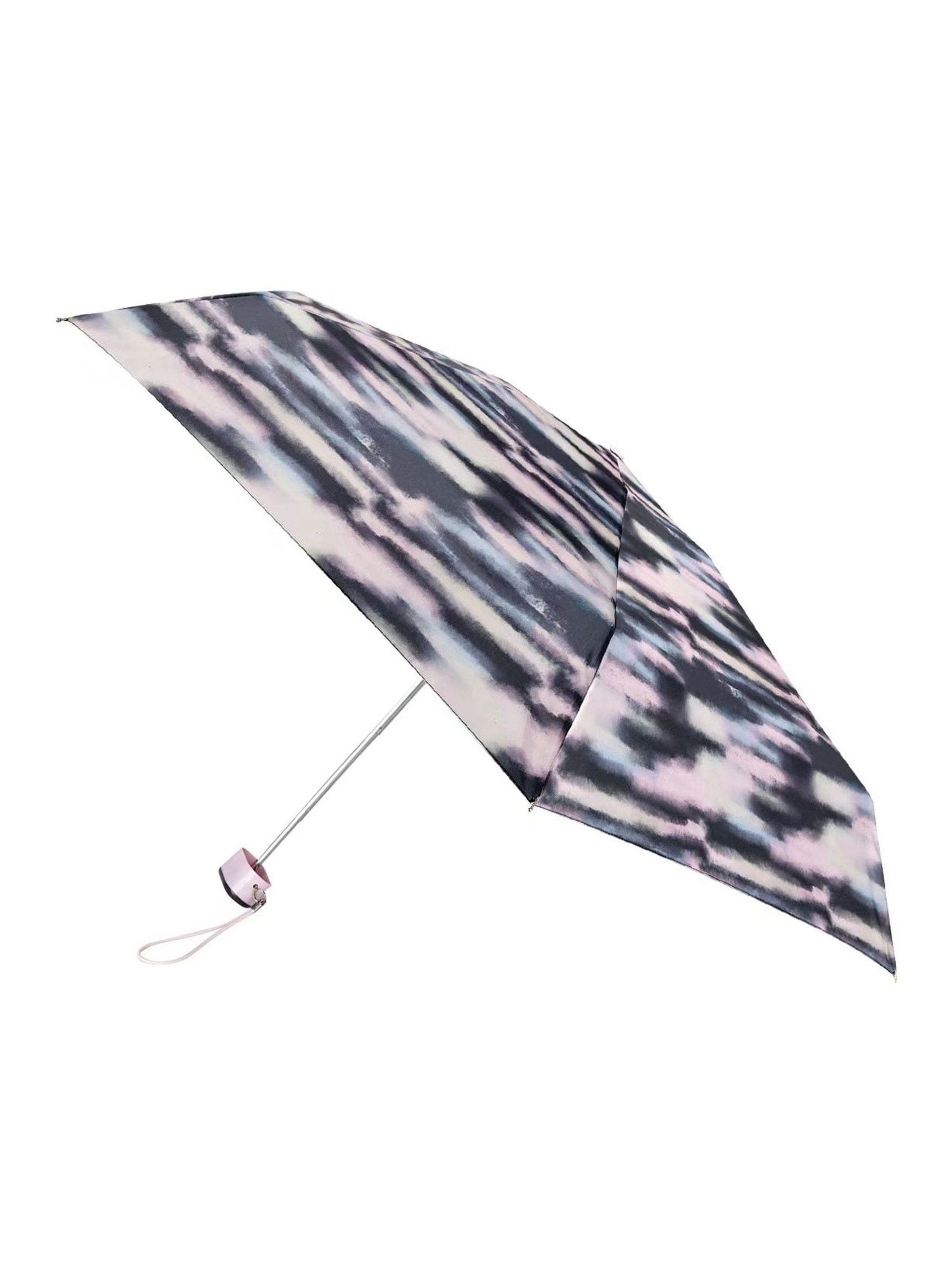 Totes compact flat umbrella clouds print brown (British brand)