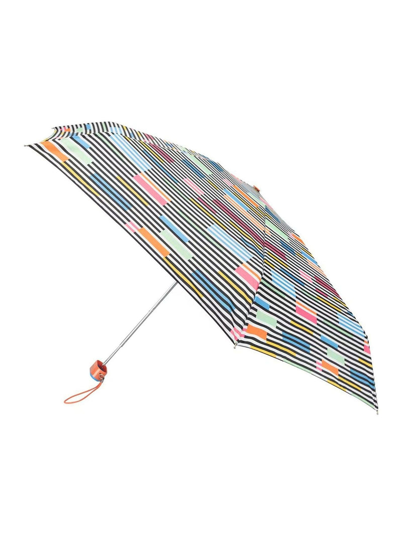Totes Compact Flat Striped Clouds Print Umbrella
